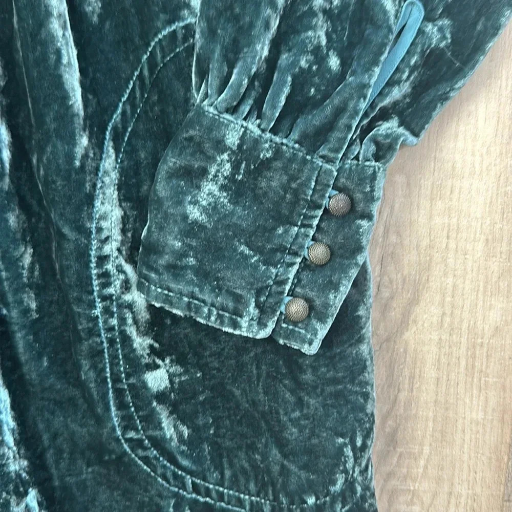 Anthropologie holding horses, green velvet, long sleeve dress size extra small - Picture 5 of 10